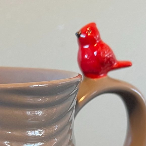 Temp-tations by Tara WOODLAND Embossed Tree Ring Pattern Mug with Red Cardinal - Picture 6 of 9